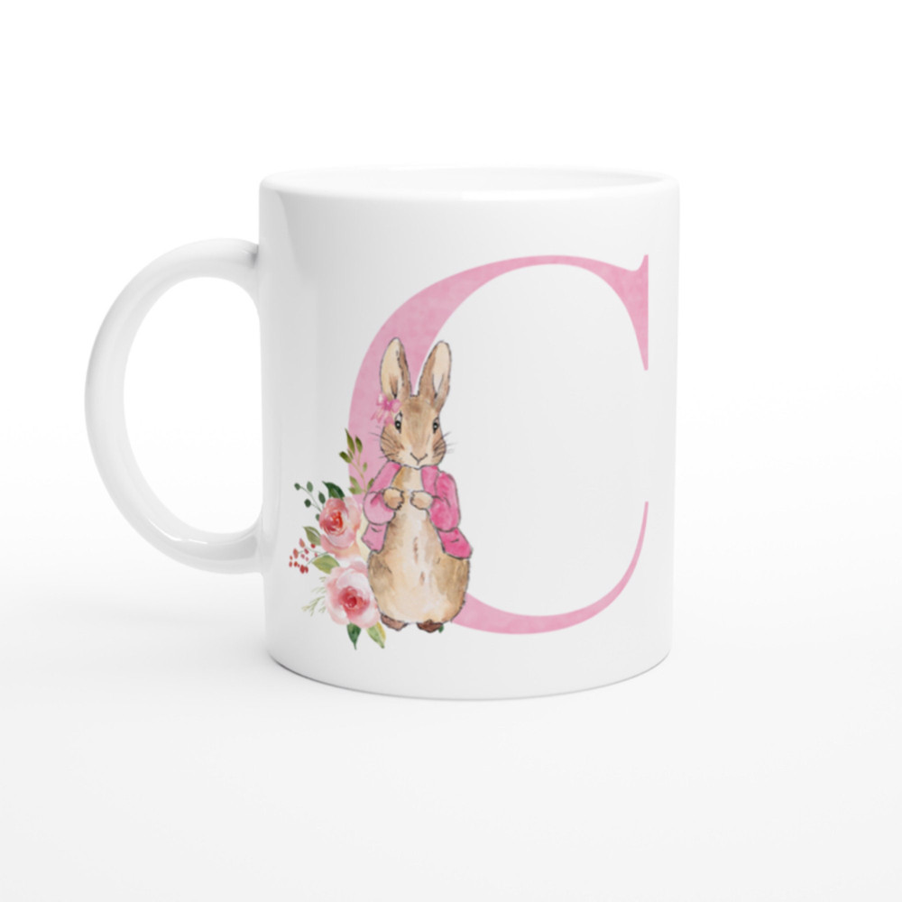 Flopsy Rabbit Mug, Alphabet Letter Mug, Peter Rabbit Mug, Personalised Letter Mug, Personalised Initial Mug, Rabbit Mug, Watercolour Mug - 4.jpg