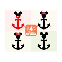 anchor mouse svg / nautical decal / minnie head face ears summer silhouette sea kid party decor travel png eps dxf vinyl cut file