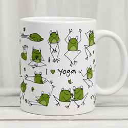 frog yoga mug, yoga frog mug, yoga lover gift