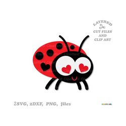 instant download. cute little ladybug svg cut file and clip art. commercial license is included! l_5.