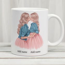 personalised mum and daughter mug, personalised family mug, custom mum gift