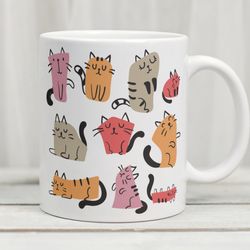 pretty cat mug, cute cat mug, cat coffee mug