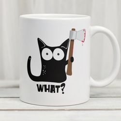 what killer cat mug, funny killer cat 11oz mug, funny cat coffee mug