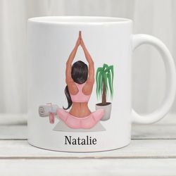 yoga mug, personalised yoga mug, yoga gifts