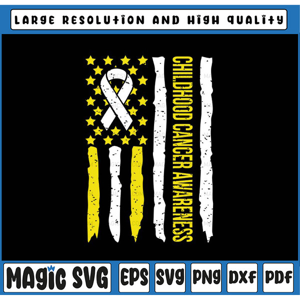 Childhood Cancer Awareness Flag Svg, Month Ribbon Flag Svg, - Inspire