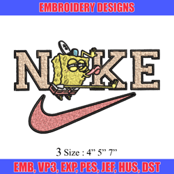 spongebob x nike embroidery design, nike embroidery, brand embroidery, embroidery file, logo shirt, digital download