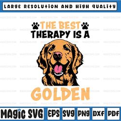 The Best Therapy Is A Golden Retriever Dog Lovers Svg, Cute Golden Retriever Design Svg, Happy Halloween Png, Digital Do