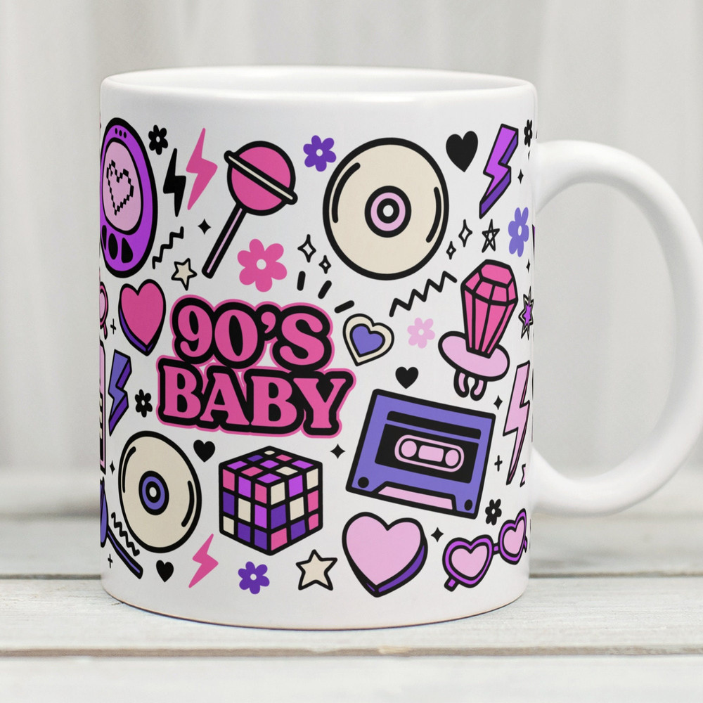 90s Baby Mug, Retro Style Mug, 1990s Coffee Mug, 1990's Gift - 1.jpg