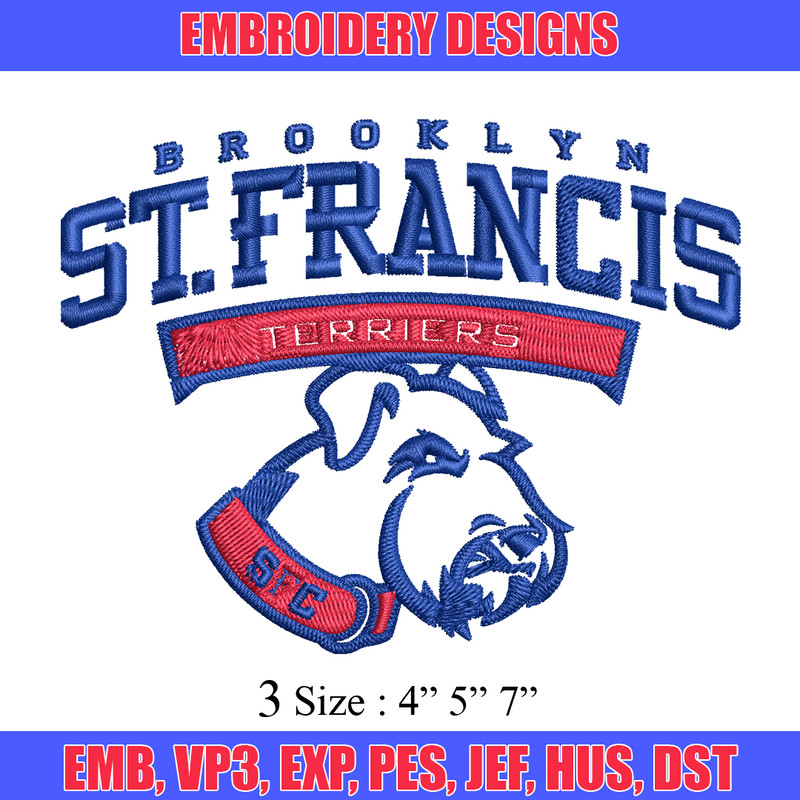 St Francis Terriers embroidery design, St Francis Terriers embroidery, logo Sport, Sport embroidery, NCAA embroidery.jpg
