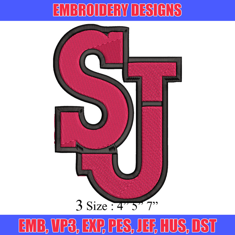 St John's Red Storm embroidery design, St John's Red Storm embroidery, logo Sport, Sport embroidery, NCAA embroidery.jpg
