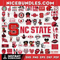 60 files n-c state wolfpack team bundle svg, n-c state wolfpack svg, n-c-a-a teams svg, n-c-a-a svg, png, dxf, eps, inst