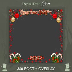 360 Overlay Photobooth 360 Christmas Party Videobooth 360 Gold Red Mery Christmas 360 Custom Template Overlay New Year
