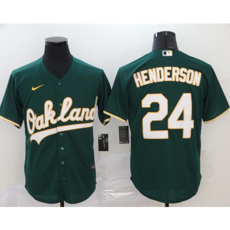 Oakland Athletics Rickey Henderson Green Jersey.jpg
