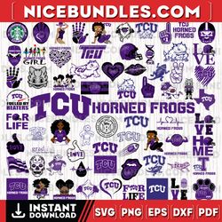 70 files t-c-u horned-frogs team bundle svg, t-c-u horned-frogs svg, n-c-a-a teams svg, n-c-a-a svg, png, dxf, eps, inst