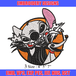 stitch jack skellington embroidery design, halloween embroidery, embroidery file, cartoon design, digital download.