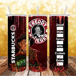 freddy krueger tumbler png, 3d tumbler wrap, straight design 20oz/ 30oz skinny tumbler png, instant download