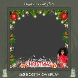360 Christmas Photobooth Overlay 360 Template New Year Videobooth 360 Celebration Mery Christmas Champagne Overlay Winte