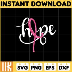 breast cancer svg, hope svg, pink awareness ribbon svg, breast cancer awareness