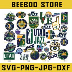 32 files utah jazz svg, ultas svg, jazz svg,basketball bundle svg,cricut ,svgs, cutouts, nba svg, nba svg, basketball