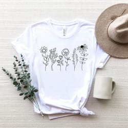 wildflower t shirt png, wild flowers shirt png, floral t shirt png, flower shirt png gift for women, ladies shirt pngs
