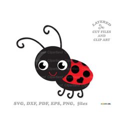 instant download. cute ladybug svg cut file and clip art. personal and commercial use. l_3.