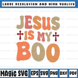 je-sus is my boo svg, ch-ris-tian funny halloween retro groovy svg, happy halloween png, digital download