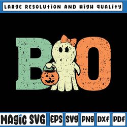 cute boo ghost halloween svg, cute ghost girl svg, happy halloween png, digital download