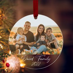 custom family picture ornament, christmas gift ornament, photo ornament