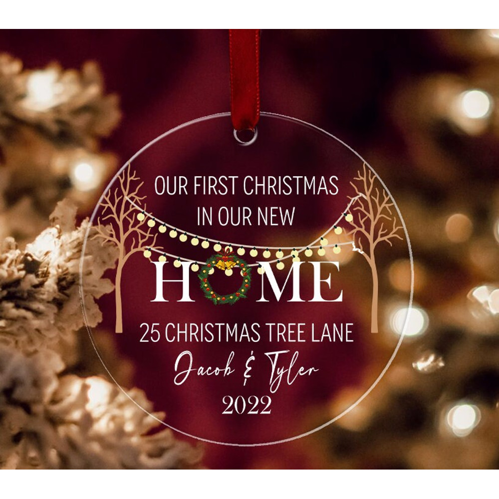 Custom First Home Ornament 2022, Our First Christmas in New Home Ornament, Family Ornament, Christmas Keepsake, Christmas Tree Ornament - 2.jpg