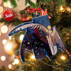 good omens christmas 2023 ornament, bildad the shuhite ornament, custom crowley ornament