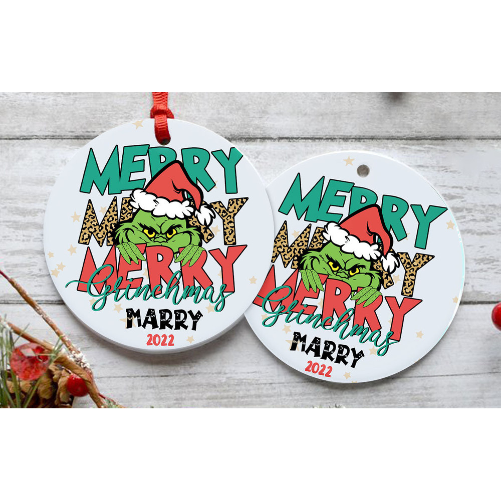 Merry Grinchmas Ornament, Merry Merry Grinchmas Ornament, Funny Grinch Christmas Holiday Ornament, Grinch Christmas Ornament, Christmas Orna - 2.jpg