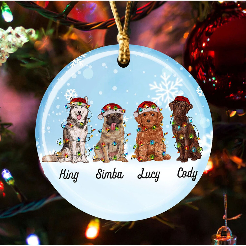 Personalized Christmas Dogs Ornament, Dog Mom Ornament, Puppies Christmas Ornament, Furbaby Ornament, Christmas Ornament, Pet Ornament - 1.jpg