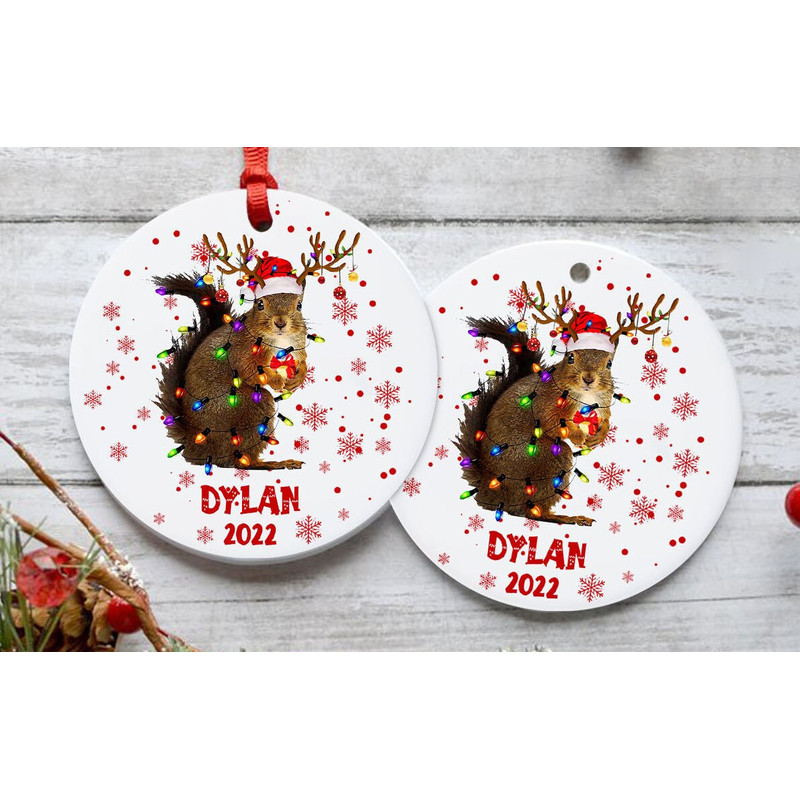 Personalized Christmas Squirrel Lights Ornament, Funny Christmas Ornament, Christmas Gift, Merry Christmas Ornament, Christmas Ornament - 2.jpg