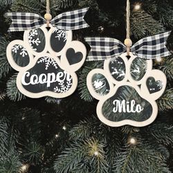 personalized dog paw 2023 christmas ornament, custom dog paw ornament, 4d customize pet christmas ornament