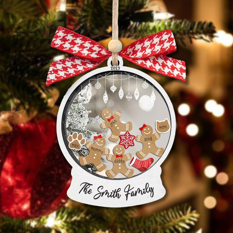 Personalized Family Ornament 2023, Custom Gingerbread Family Christmas Ornament, 4D Customized Cookie Ornament, Christmas Gifts - 1.jpg