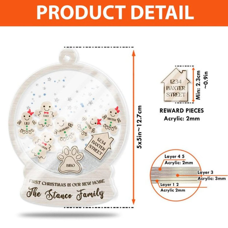 Personalized Family Ornament 2023, Custom Gingerbread Family Christmas Ornament, 4D Customized Cookie Ornament, Christmas Gifts - 3.jpg