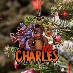 personalized freddy ornament, custom five nights at freddy ornament, fnafs christmas ornament
