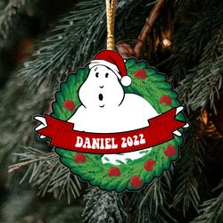 personalized ghostbusters ornament, custom christmas ghost ornament, christmas ornament ghostbusters ornament