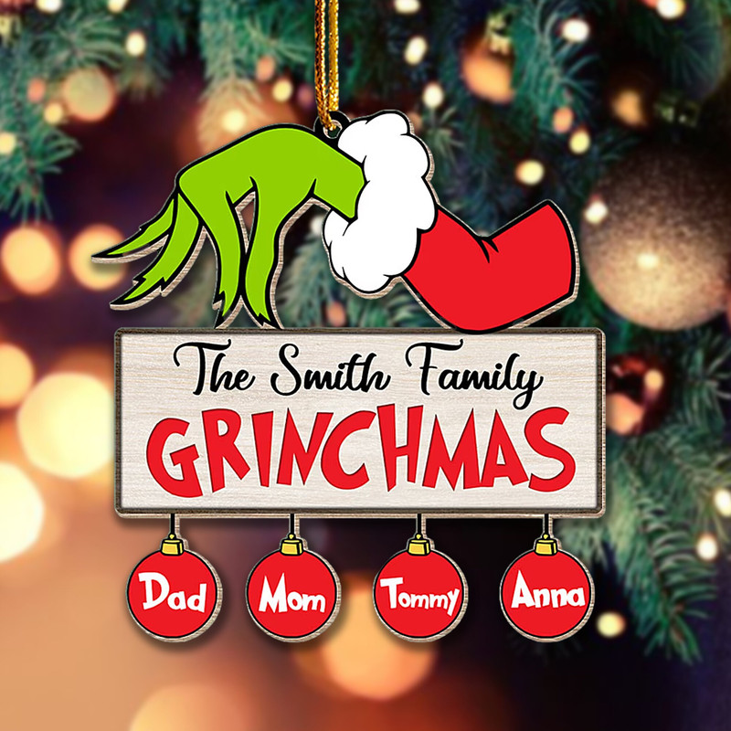 Personalized Grinch Hand Family Ornament, Grinchmas Ornament, Custom Grinch Family Christmas Ornament, Custom Family Christmas Gifts - 3.jpg