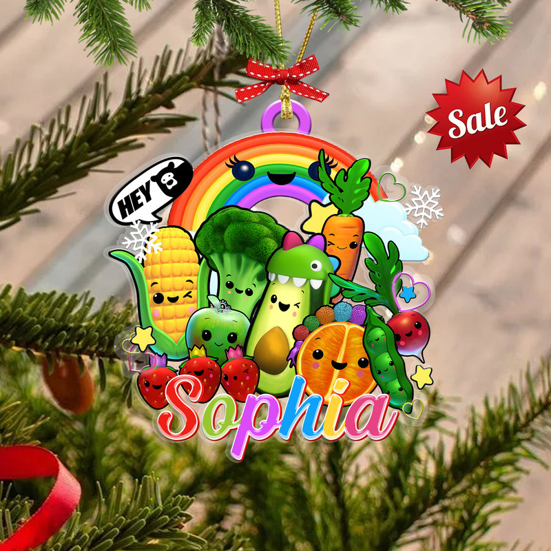 Personalized Hey Bear Sensory Ornament, Dancing Fruit Christmas Ornament, Hey Bear Sensory Ornament, Hey Bear Party, Custom Ornament - 1.jpg