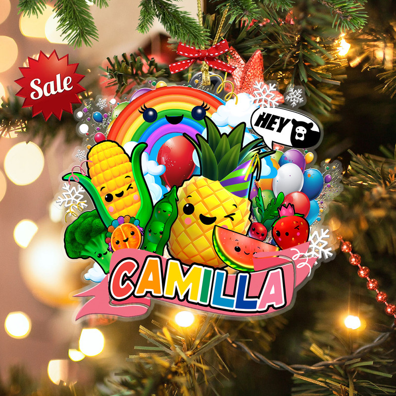 Personalized Hey Bear Sensory Ornament, Dancing Fruit Christmas Ornament, Hey Bear Sensory Ornament, Hey Bear Party, Custom Ornament - 3.jpg