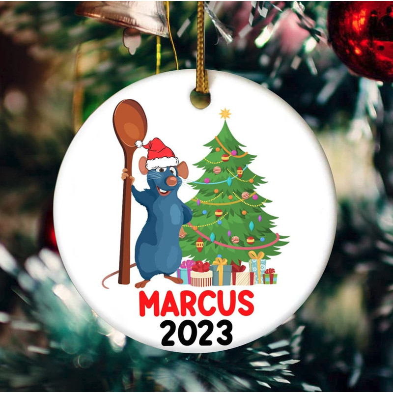 Personalized Mouse Chef Christmas Ornament, Custom Mouse 2023 Christmas Tree Decor, Mouse Chef Character Ornament, Custom Kid Ornament - 1.jpg