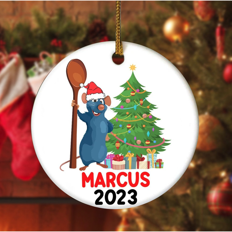 Personalized Mouse Chef Christmas Ornament, Custom Mouse 2023 Christmas Tree Decor, Mouse Chef Character Ornament, Custom Kid Ornament - 2.jpg