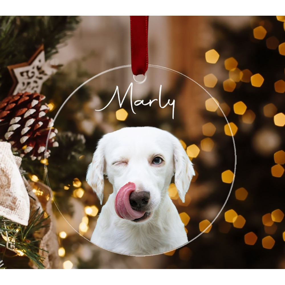 Personalized Pet Ornament, Custom Dog Ornament, Dog Christmas Ornament, Pet Portrait Decor, Pet Memorial Ornament, Photo Ornament, Dog Lover - 1.jpg