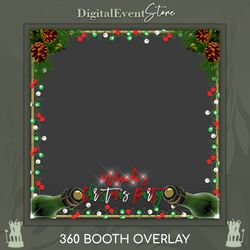 360 Christmas Party Overlay 360 Colorful Garland Photobooth 360 Celebration Mery Christmas Selfie Champagne Personalized