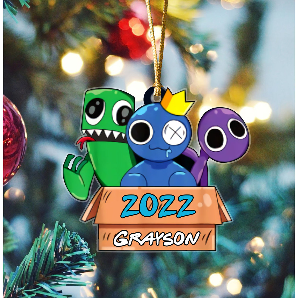 Personalized Rainbow Friends Ornament, Friends Christmas Ornament, Custom Rainbow Friends Christmas Ornament, Game Gifts, Kids Ornament - 1.jpg