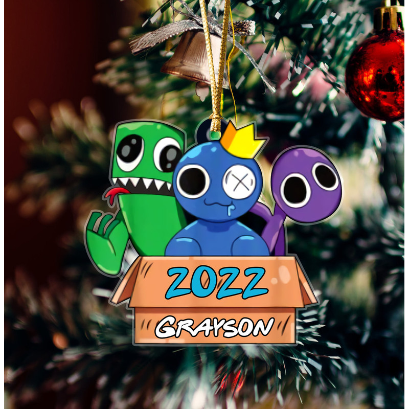 Personalized Rainbow Friends Ornament, Friends Christmas Ornament, Custom Rainbow Friends Christmas Ornament, Game Gifts, Kids Ornament - 2.jpg