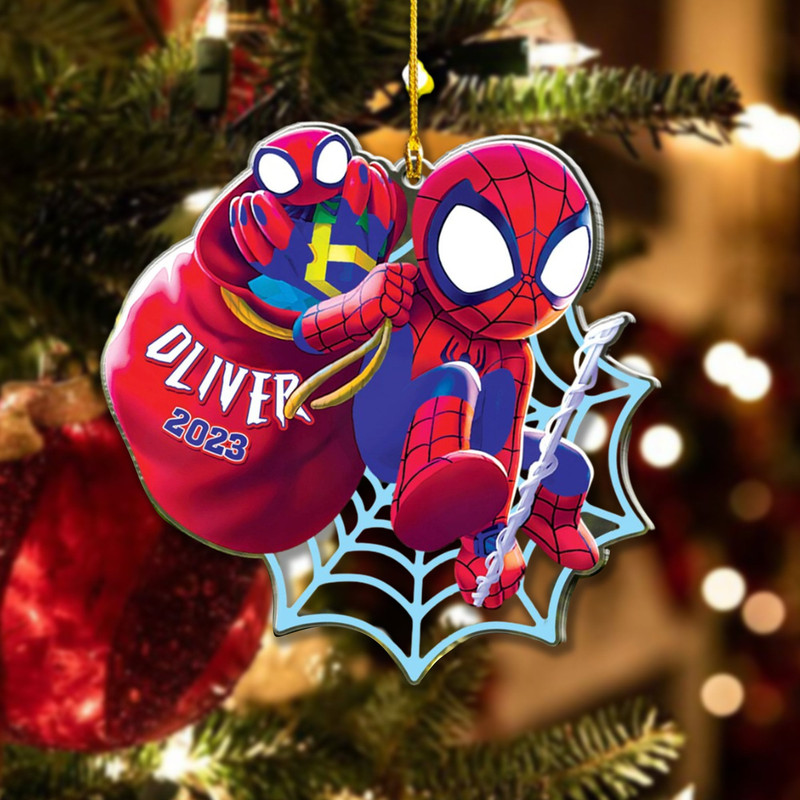 Personalized Spiderman Christmas Ornament, Custom Christmas Ornament, Christmas Ornament For Kid, Spiderman Christmas Gift, Gamer Gifts - 2.jpg
