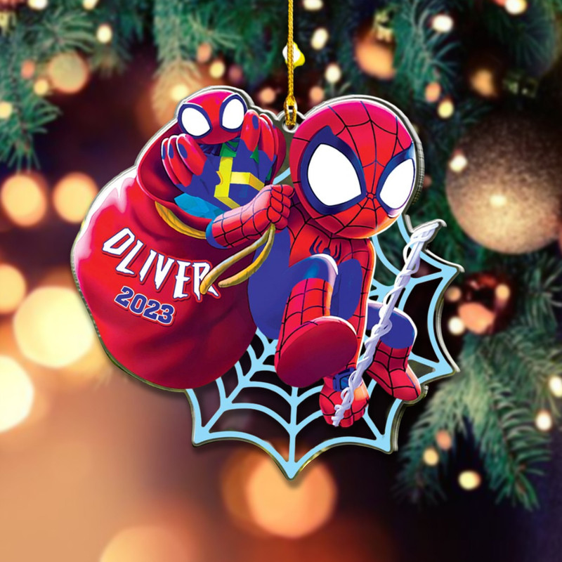 Personalized Spiderman Christmas Ornament, Custom Christmas Ornament, Christmas Ornament For Kid, Spiderman Christmas Gift, Gamer Gifts - 3.jpg
