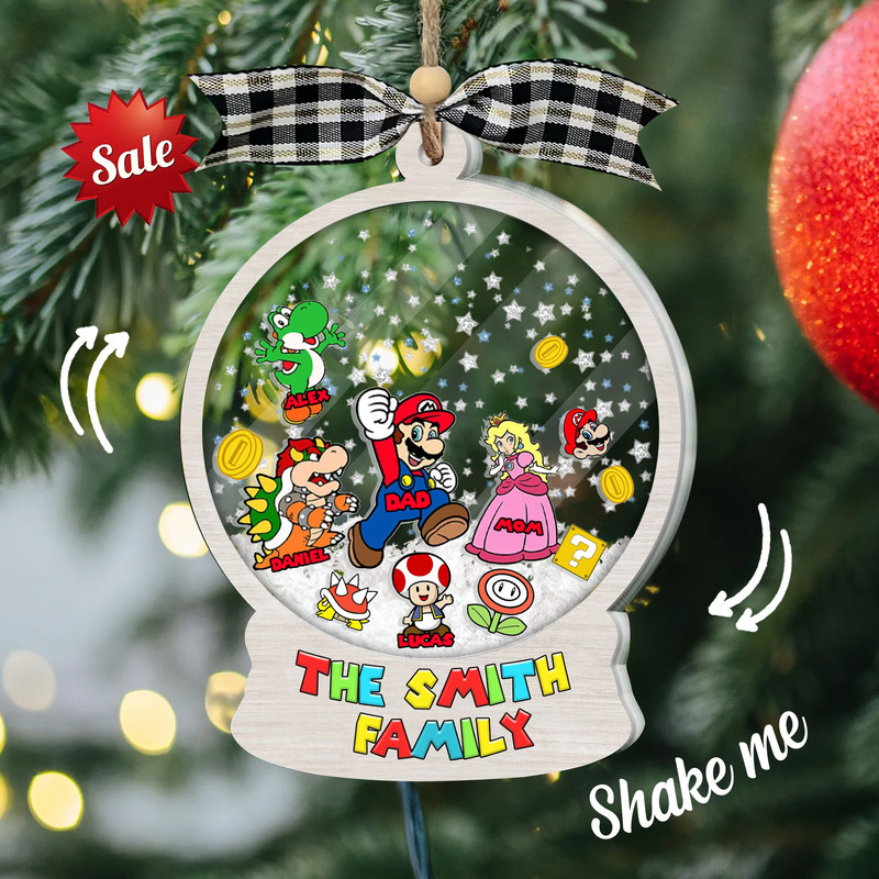 Personalized Super Mario Christmas Ornament, 4D Customized Super Mario Ornament, Christmas Family Ornament, Super Mario Gamer Kid Gifts - 3.jpg